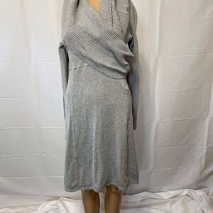 Athleta Gray Cowl Neck Long Sleeve Dress Gray Women’s Medium